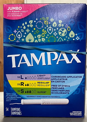 Tampax Tampons Jumbo 54 Count Each - 2 Boxes - 041626-4