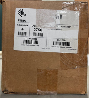 Zebra Printer Labels - 1 box 4 2750 label per rolls  040926-4
