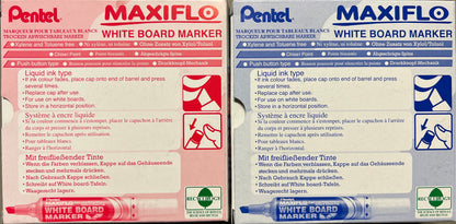 Maxiflo White Board Markers - 2 Pack Blue & Red - 12 Each Pack - 041626-2