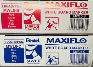 Maxiflo White Board Markers - 2 Pack Blue & Red - 12 Each Pack - 041626-5